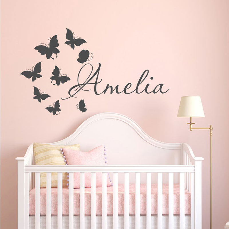 Personalized Girls Name Cartoo - огляд і ціна Baby Nursery Wallpaper Girl