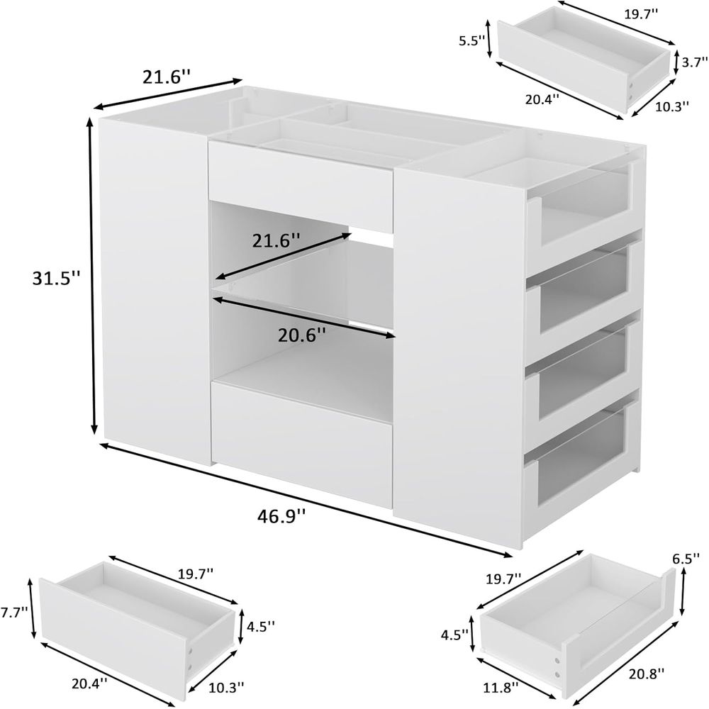 Bedroom Island with Drawers, W - огляд і ціна Drawer Dresser White