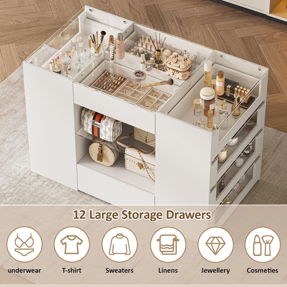 Bedroom Island with Drawers, W - огляд і ціна Drawer Dresser White