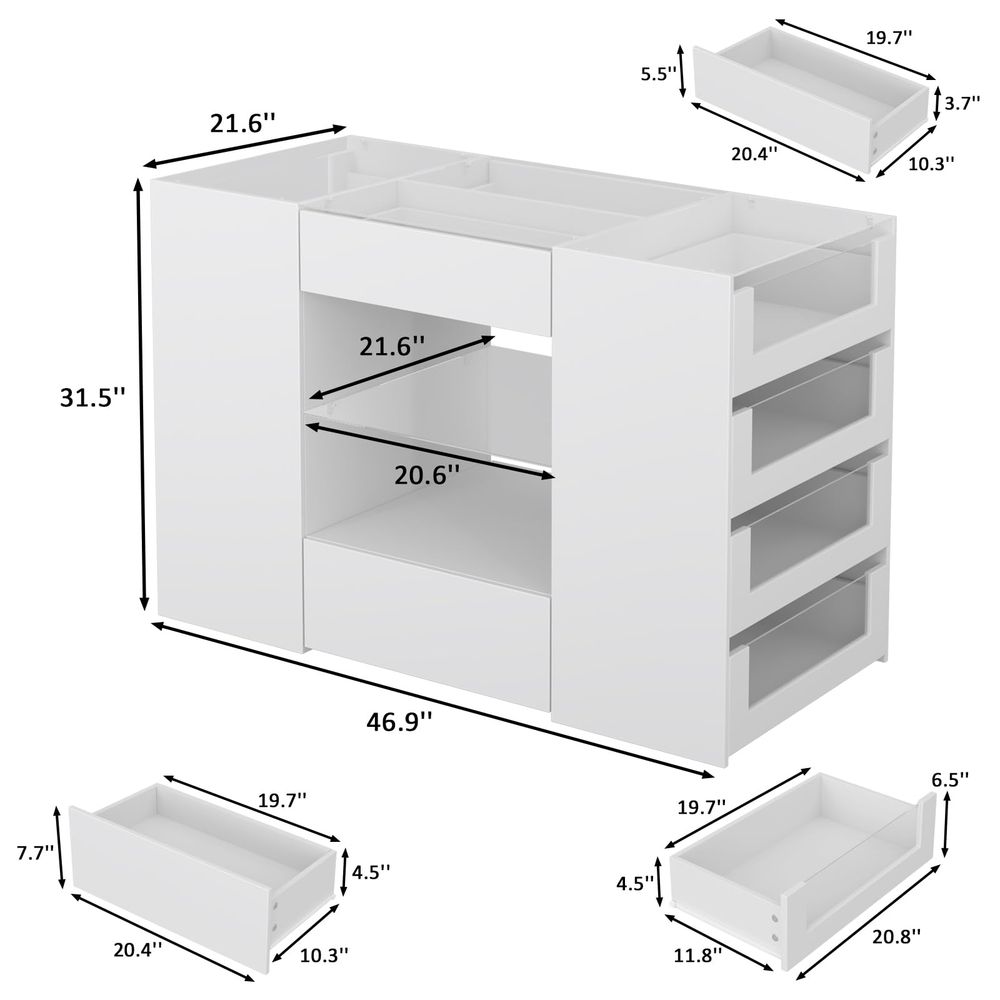 Closet Island with Drawers, Wa - огляд і ціна Drawer Dresser White