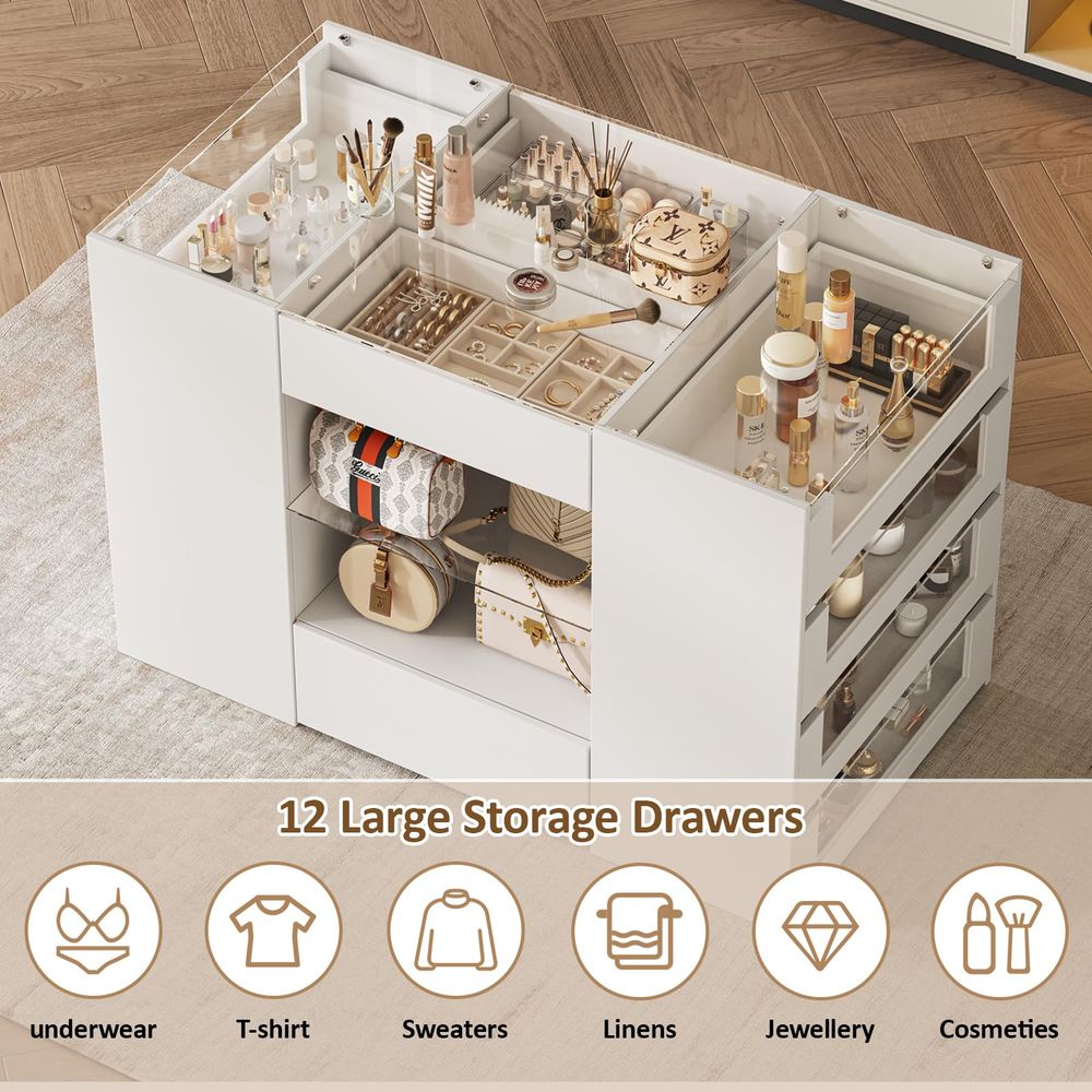 Closet Island with Drawers, Wa - огляд і ціна Drawer Dresser White