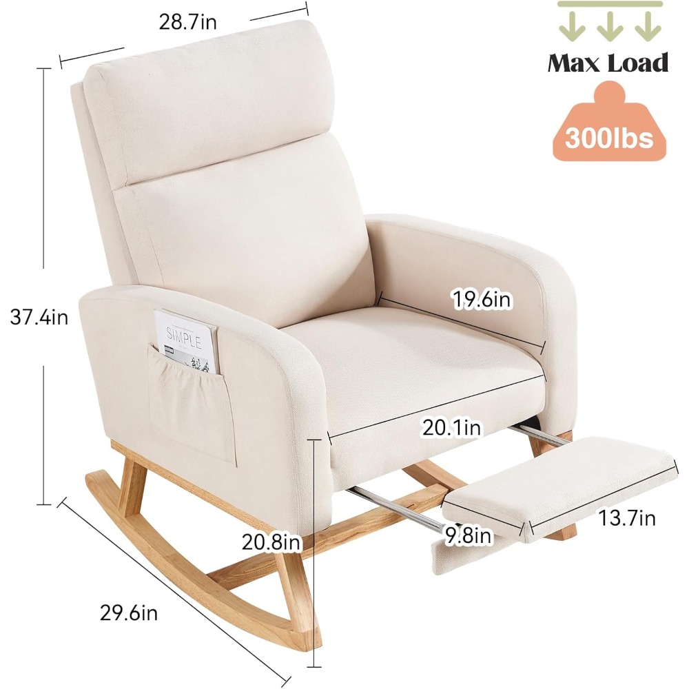 Nursing Glider Rocking Chair W - огляд і ціна Baby Nursery Nurse