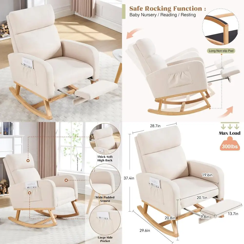 Nursing Glider Rocking Chair W - огляд і ціна Baby Nursery Nurse