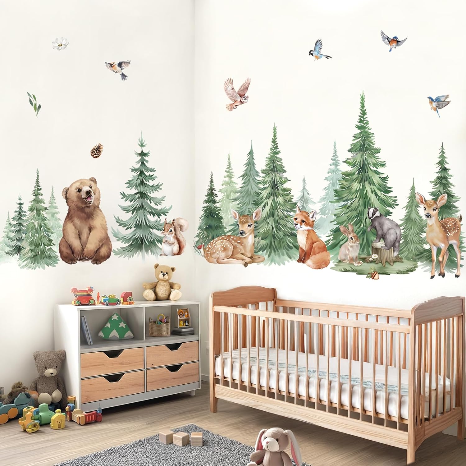 Large Pine Tree Jungle Animals - огляд і ціна Baby Nursery Tree