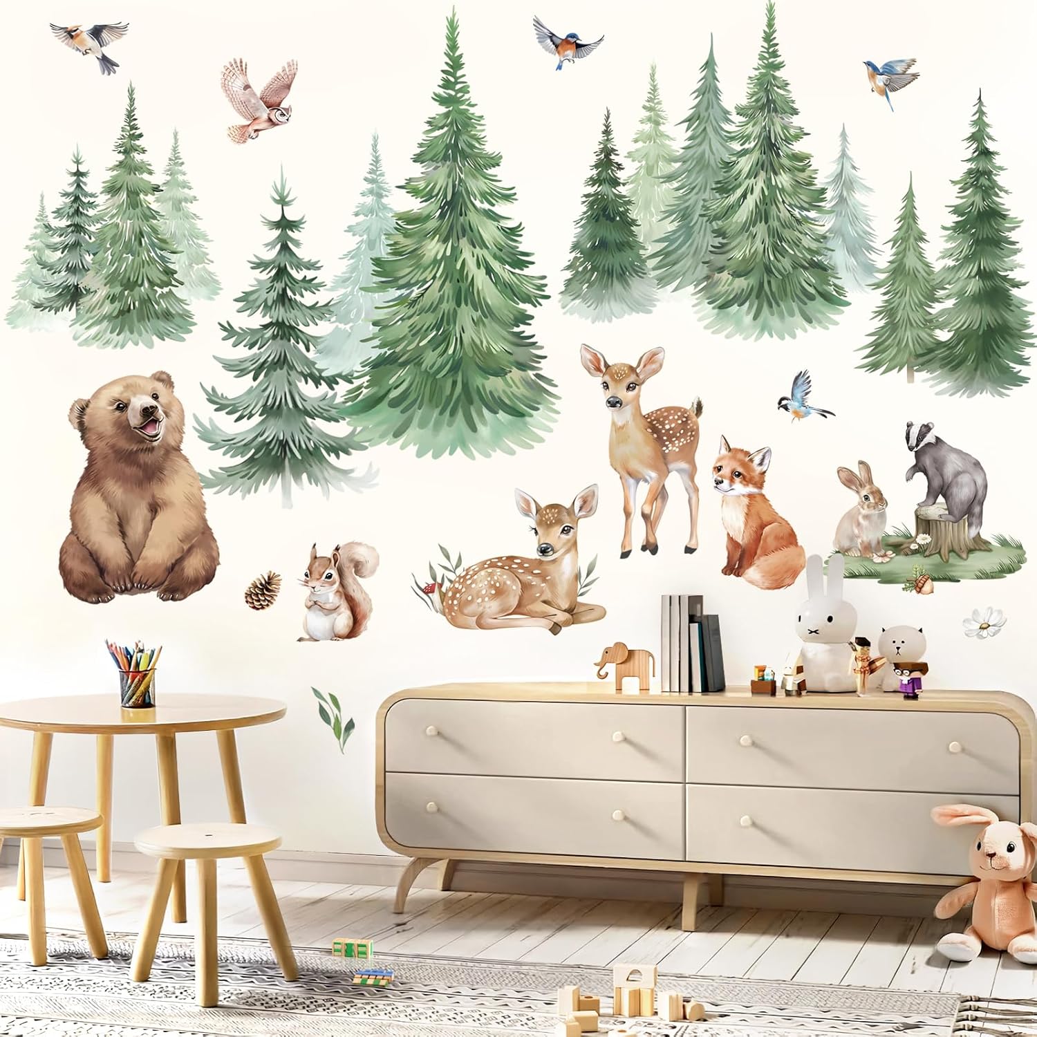 Large Pine Tree Jungle Animals - огляд і ціна Baby Nursery Tree