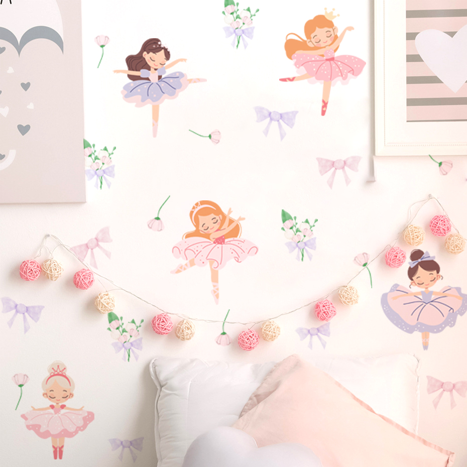 Fairy Ballet Dancer Bow Wall S - огляд і ціна Baby Nursery Wallpaper Girl