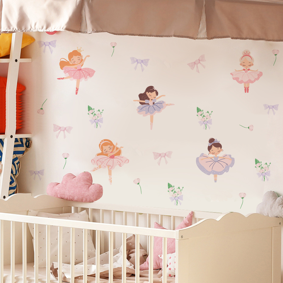 Fairy Ballet Dancer Bow Wall S - огляд і ціна Baby Nursery Wallpaper Girl