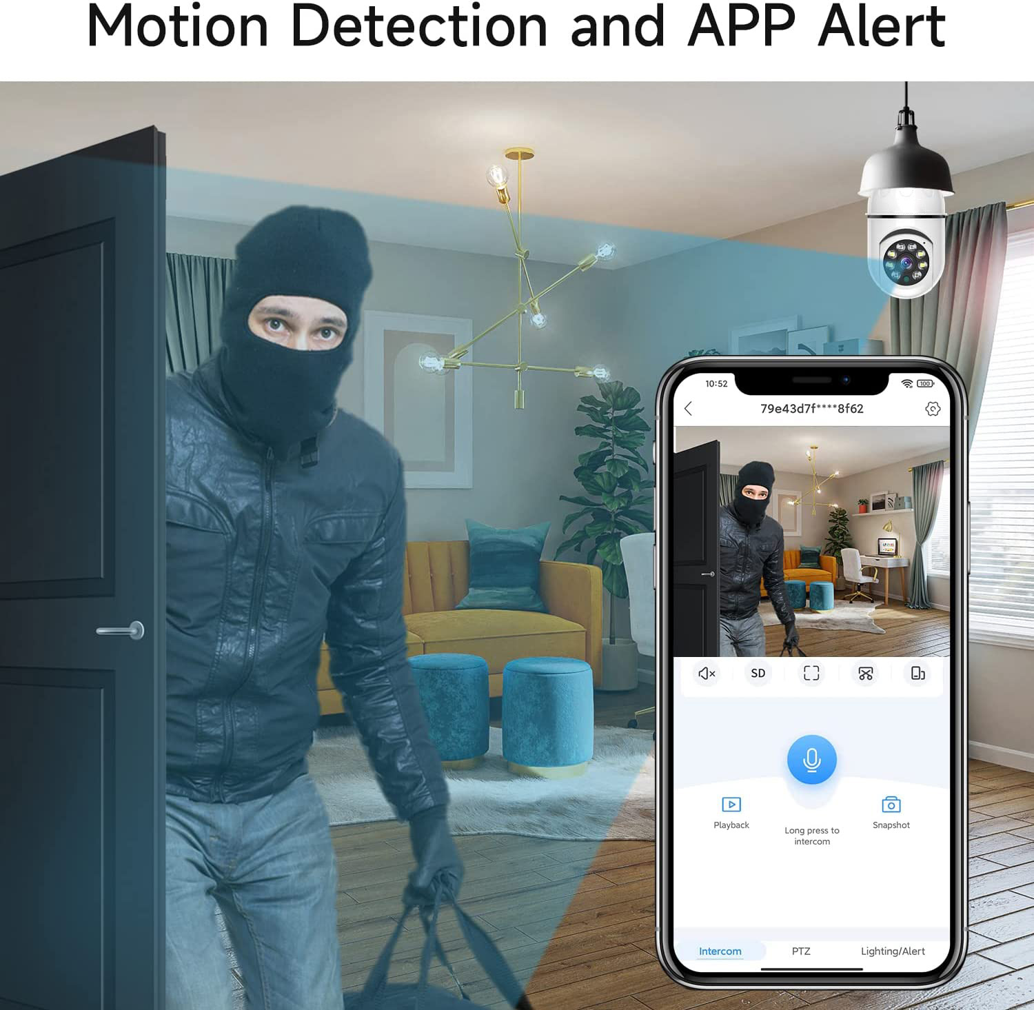 8MP E27 Bulb Surveillance Came - огляд і ціна Baby Monitor Split Screen