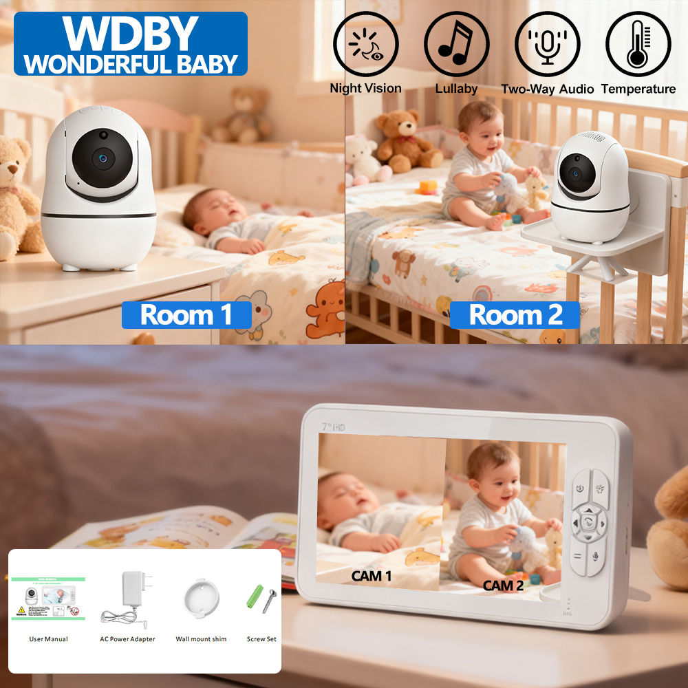 7.0 Inch HD Video Baby Monitor - огляд і ціна Baby Monitor Split Screen