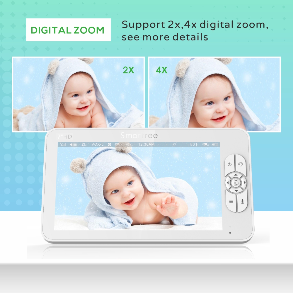 7.0 Inch HD Video Baby Monitor - огляд і ціна Baby Monitor Split Screen