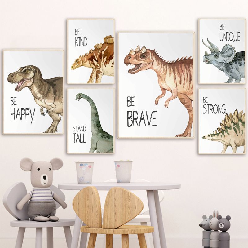 Watercolor Dinosaur Poster Nur - огляд і ціна Baby Nursery Things