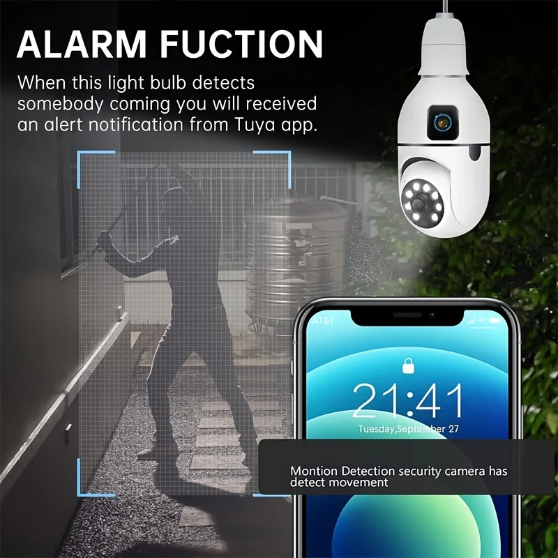 8MP WiFi IP Camera E27 Bulb Du - огляд і ціна Baby Monitor Split Screen