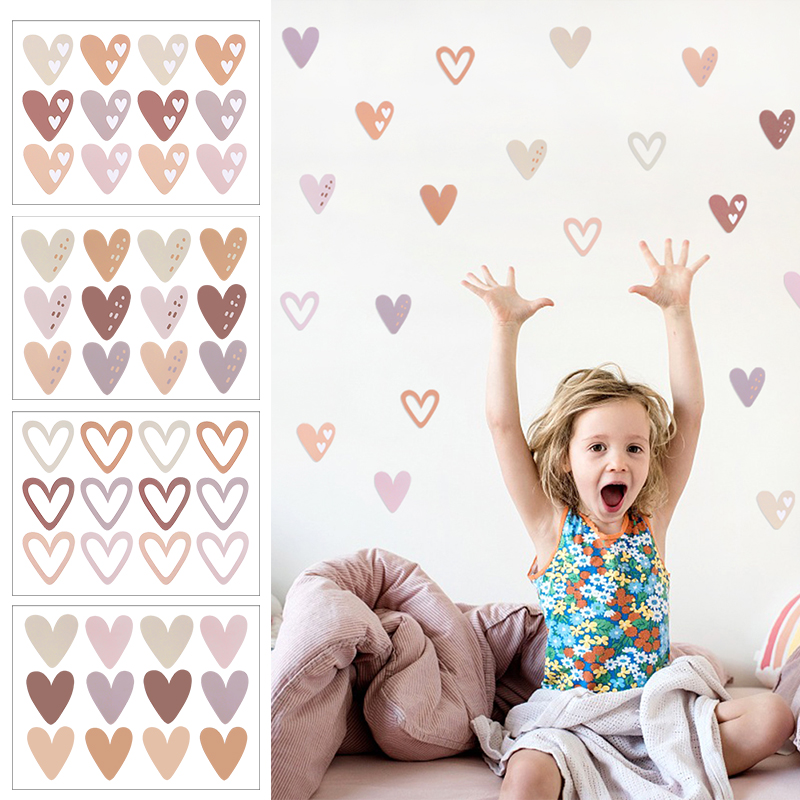 2pcs Lovely Hearts Ins Wall St - огляд і ціна Baby Nursery Wallpaper Girl