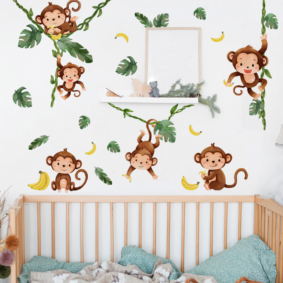 Watercolor Monkeys Tree Vines  - огляд і ціна Baby Nursery Tree