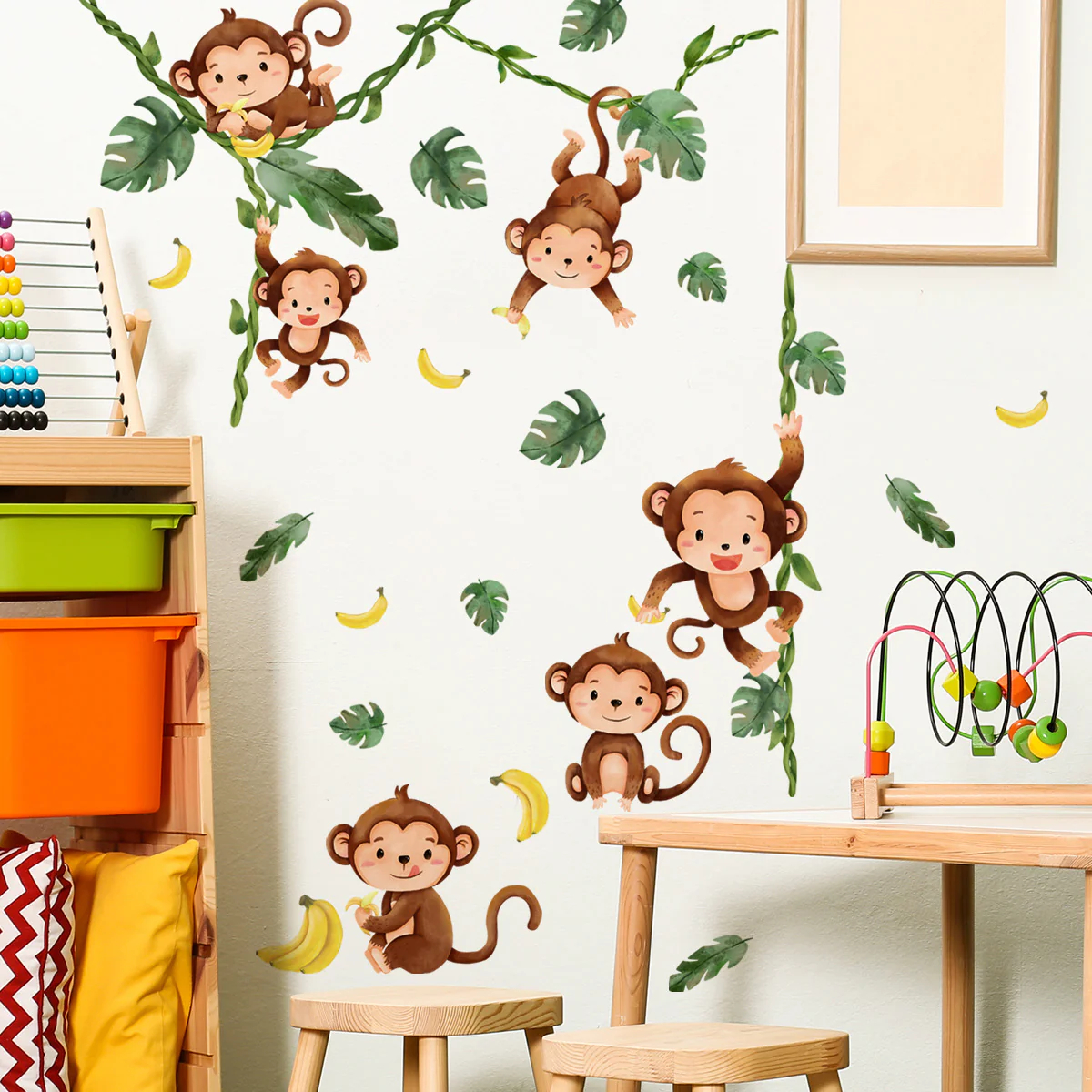 Watercolor Monkeys Tree Vines  - огляд і ціна Baby Nursery Tree