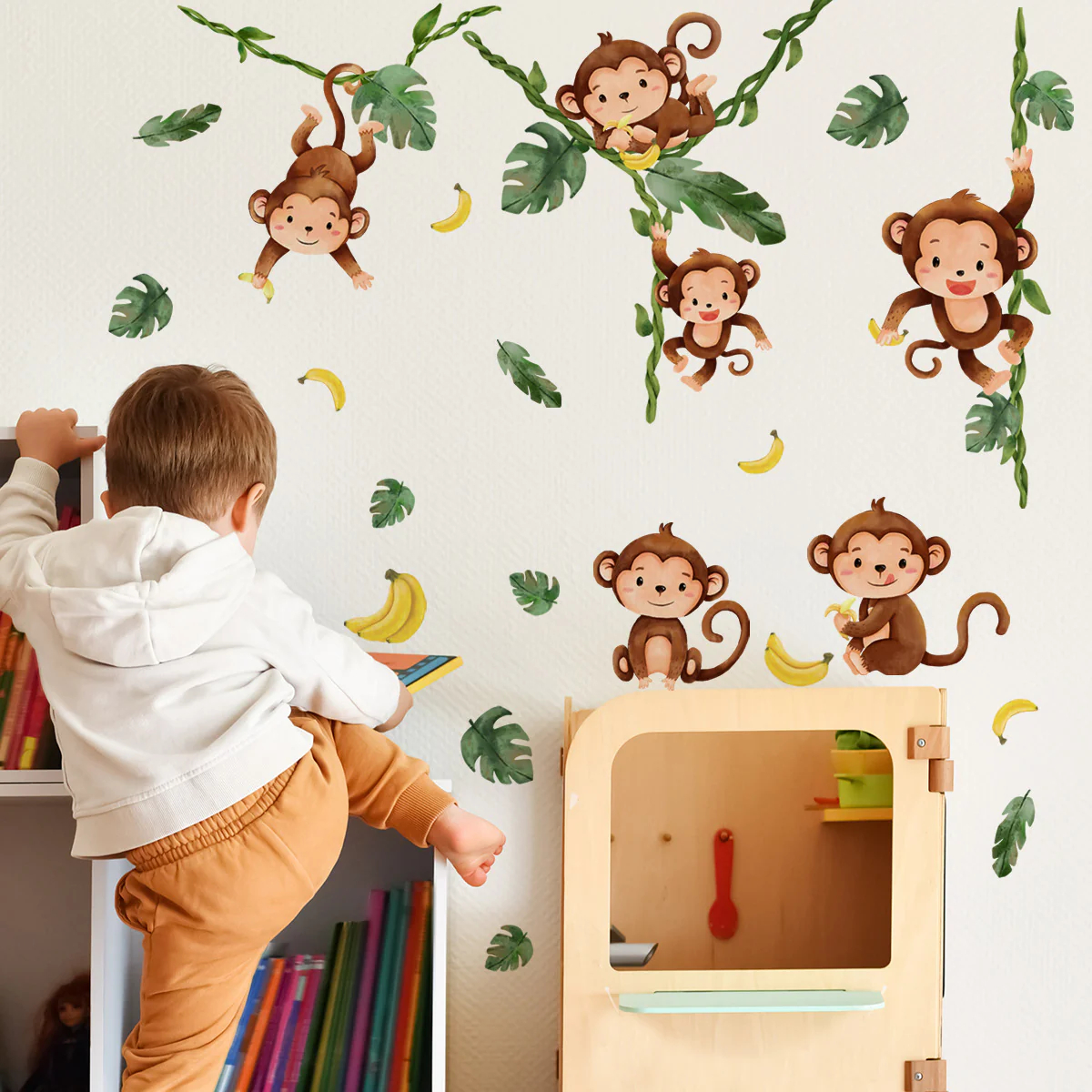Watercolor Monkeys Tree Vines  - огляд і ціна Baby Nursery Tree