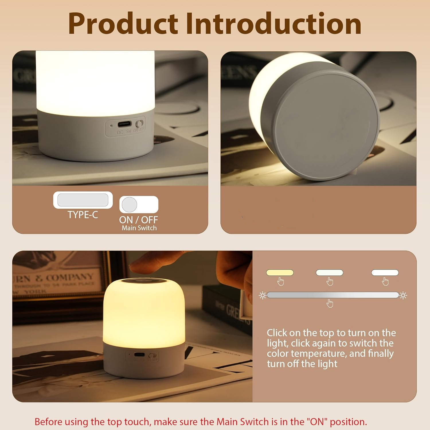 1pcPortable Baby Night Light,3 - огляд і ціна Baby Nursery Table Lamp