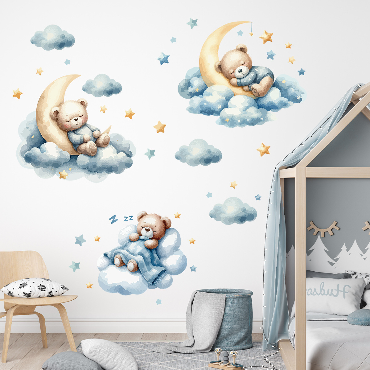 Watercolor Bear Sleep Moon Clo - огляд і ціна Baby Nursery Set Furniture