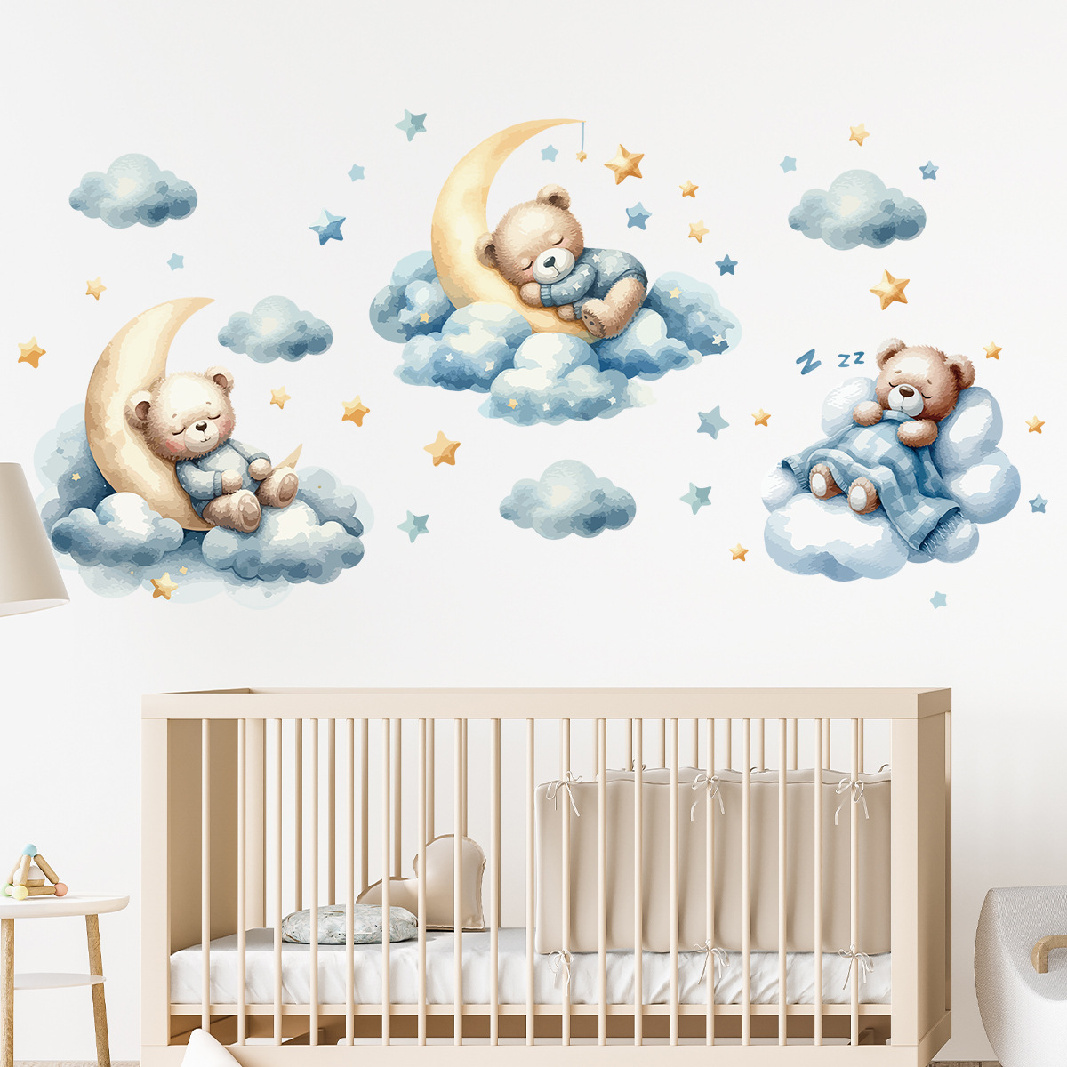 Watercolor Bear Sleep Moon Clo - огляд і ціна Baby Nursery Set Furniture