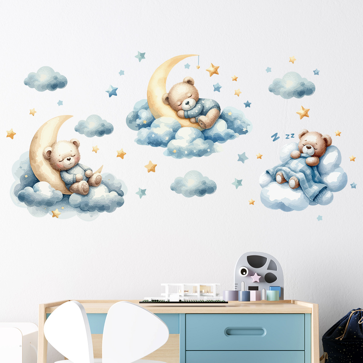Watercolor Bear Sleep Moon Clo - огляд і ціна Baby Nursery Set Furniture