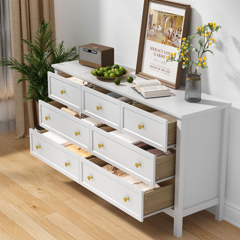 White Dresser for Bedroom, 7 D - огляд і ціна Drawer Dresser White