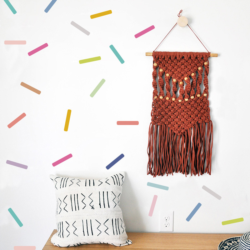 48pcs Colorful Candy Strip Wal - огляд і ціна Baby Nursery Wall Stickers