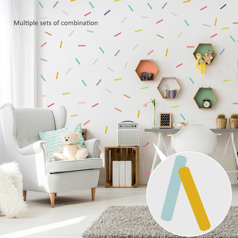 48pcs Colorful Candy Strip Wal - огляд і ціна Baby Nursery Wall Stickers