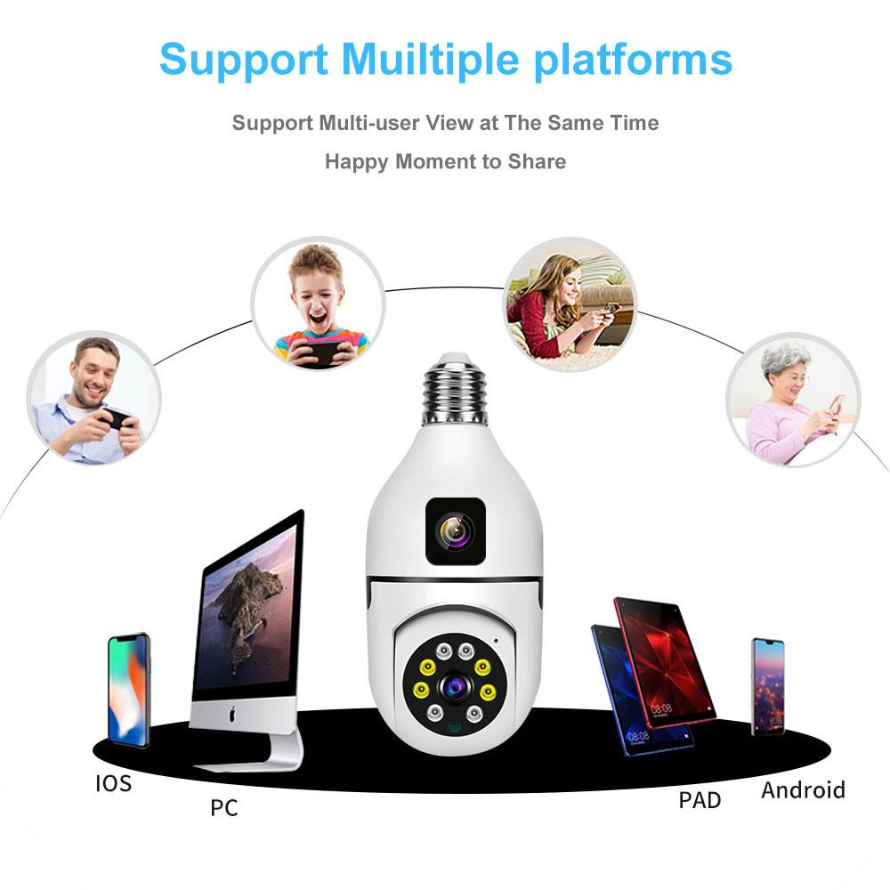 4MP V380/Yoosee Dual Lens E27  - огляд і ціна Baby Monitor Split Screen