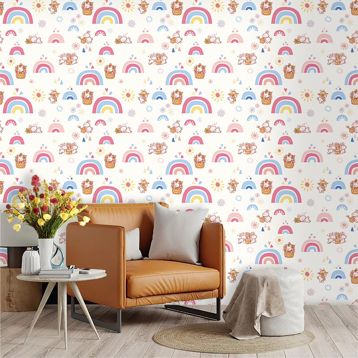 Boho Rainbow Kids Stick and Pe - огляд і ціна Baby Nursery Wallpaper Girl