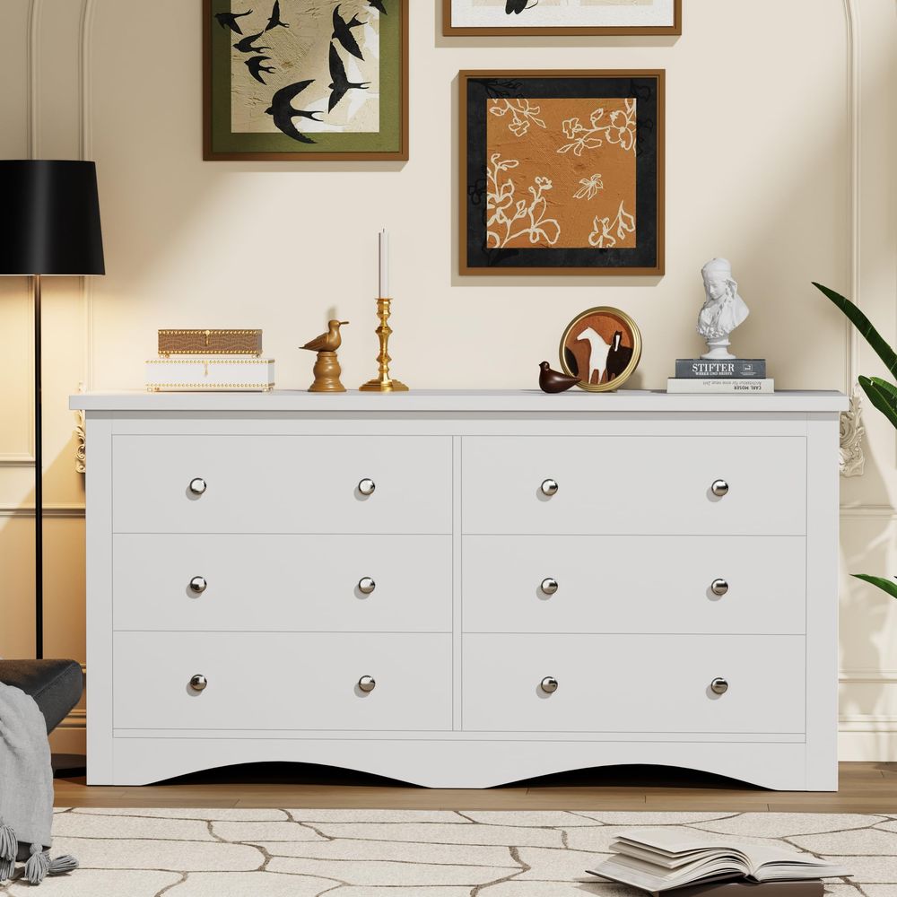 Dresser for Bedroom with 6 Dra - огляд і ціна Drawer Dresser White