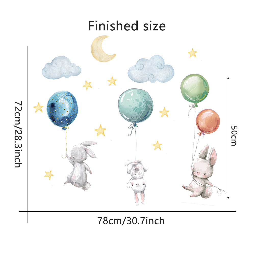 Cute Lovely Flying Rabbits Wal - огляд і ціна Baby Nursery Posters
