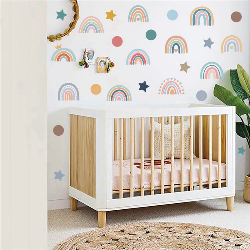 A44Z-Boho Rainbow Wall Decals  - огляд і ціна Baby Nursery Wallpaper Girl