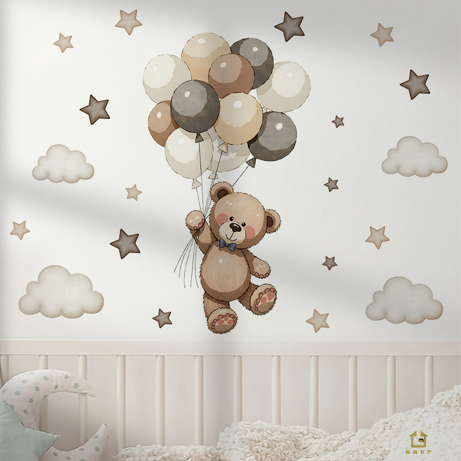 Adorable Teddy Bear Wall Decal - огляд і ціна Baby Nursery Things