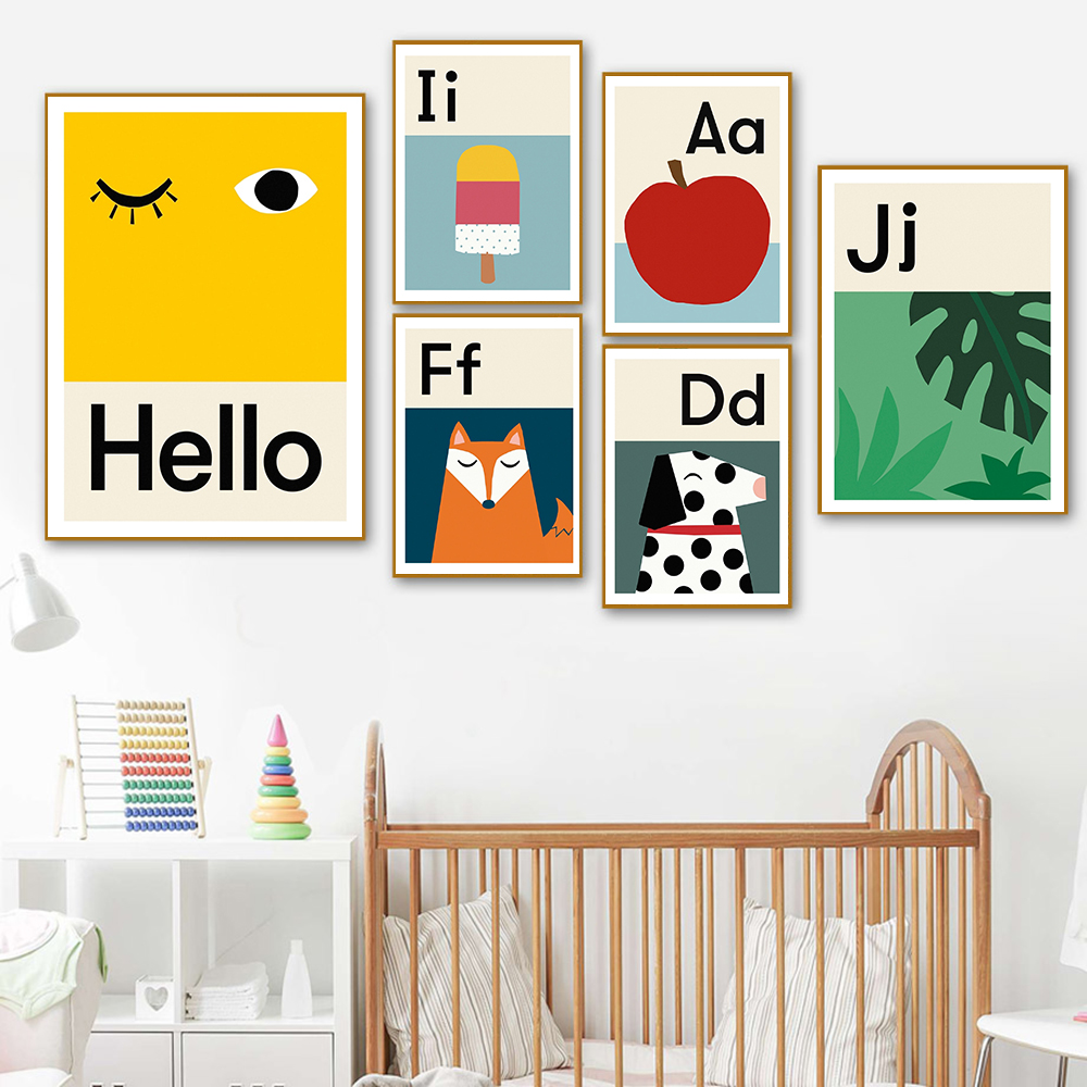 Cartoon ABCD Alphabet Poster E - огляд і ціна Baby Nursery Images Free