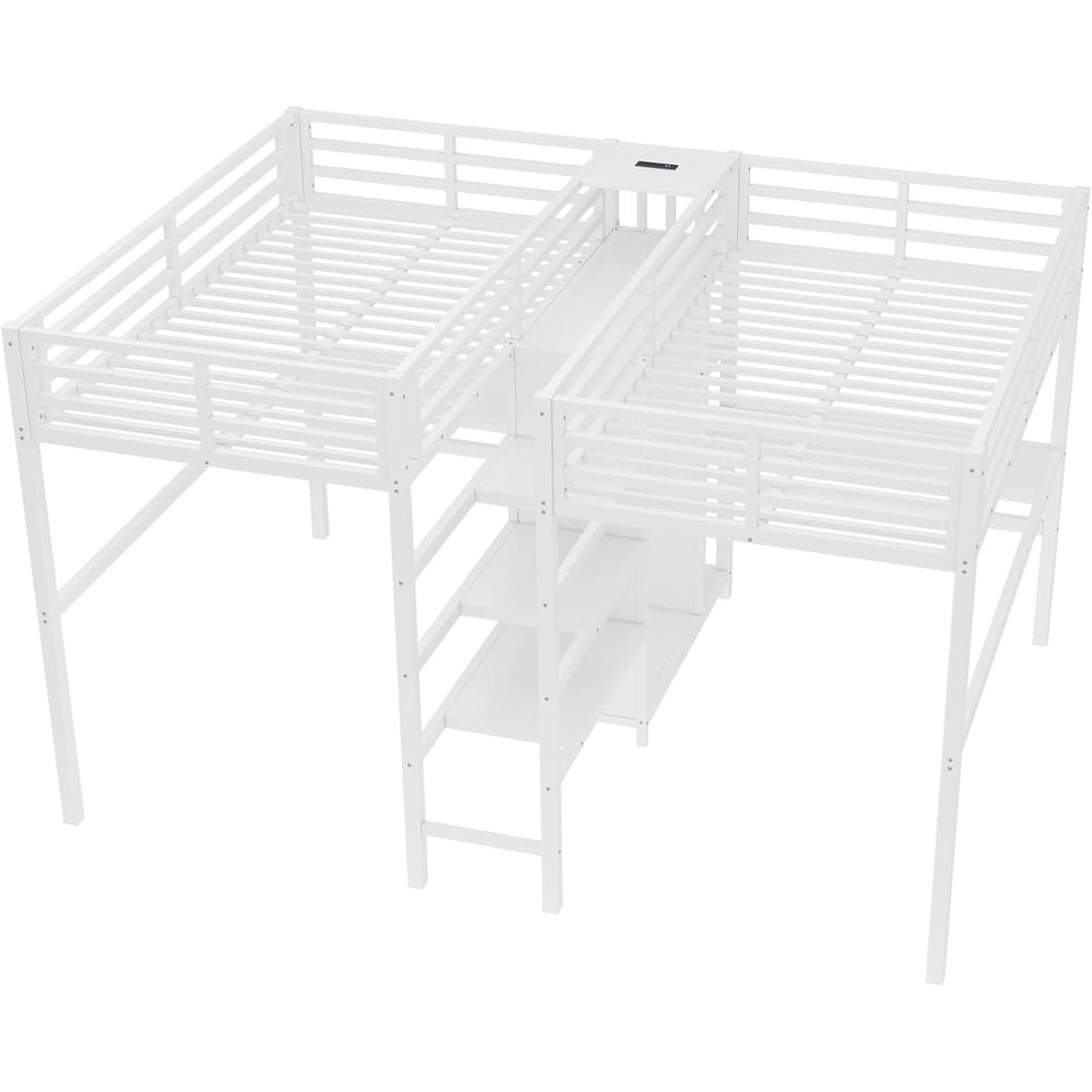Twin Size Metal Bed with Desk, - огляд і ціна Drawer Dresser White