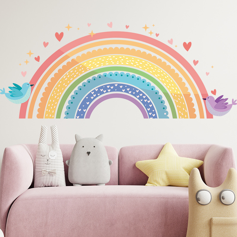 Colorful Rainbow Bird Love Wal - огляд і ціна Baby Nursery Wall Stickers