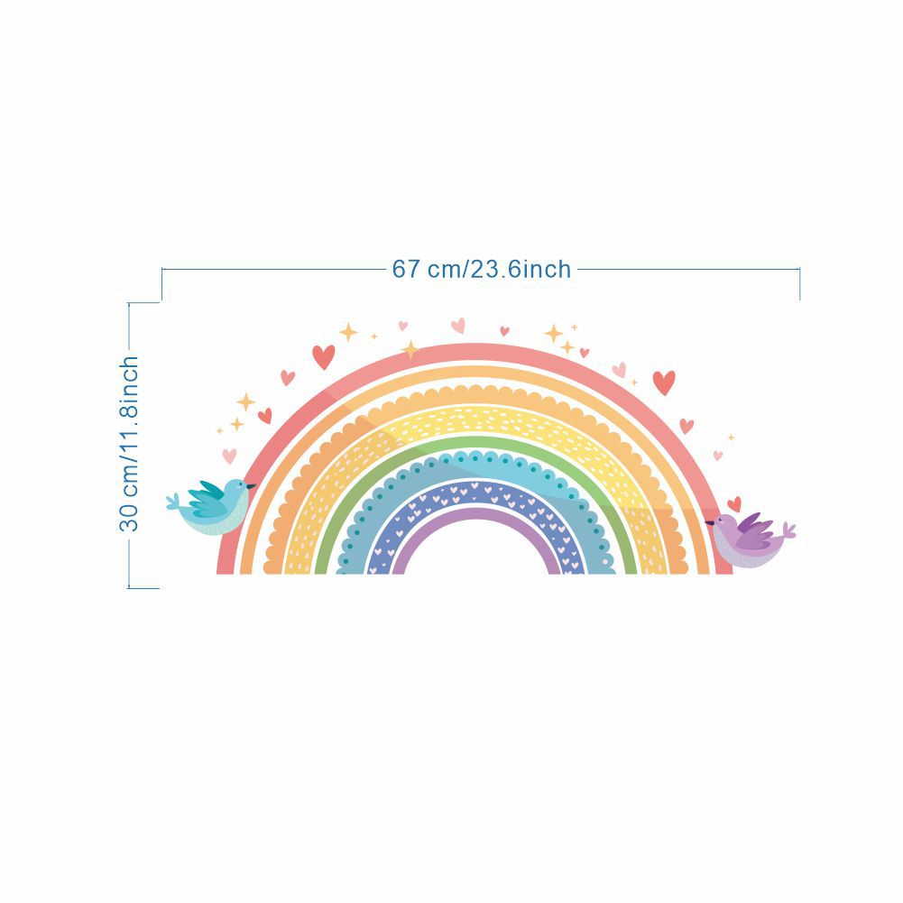 Colorful Rainbow Bird Love Wal - огляд і ціна Baby Nursery Wall Stickers