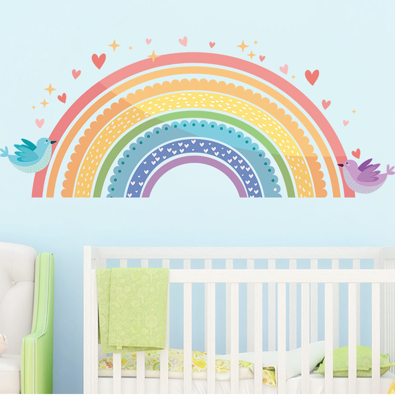 Colorful Rainbow Bird Love Wal - огляд і ціна Baby Nursery Wall Stickers