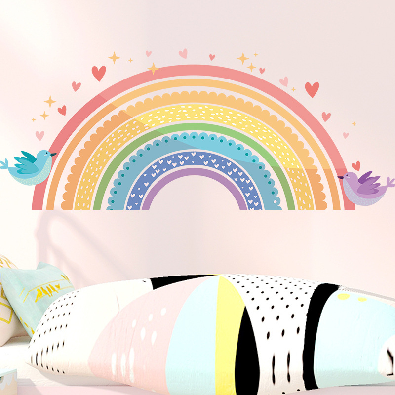 Colorful Rainbow Bird Love Wal - огляд і ціна Baby Nursery Wall Stickers