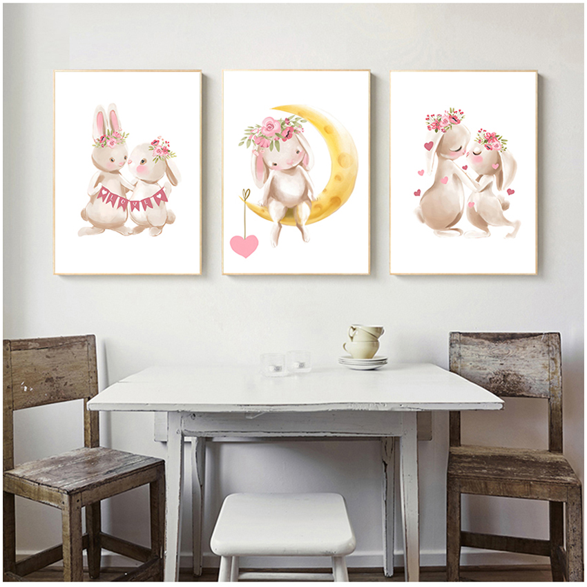 Pink Flowers Cartoon Picture G - огляд і ціна Baby Nursery Posters