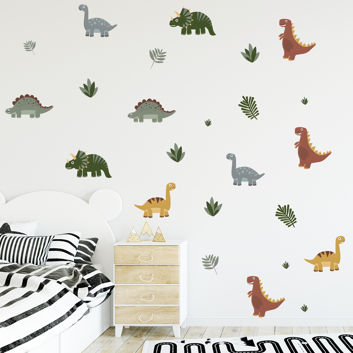 Cartoon Cute Dinosaur Leaf Ani - огляд і ціна Baby Nursery Wall Stickers