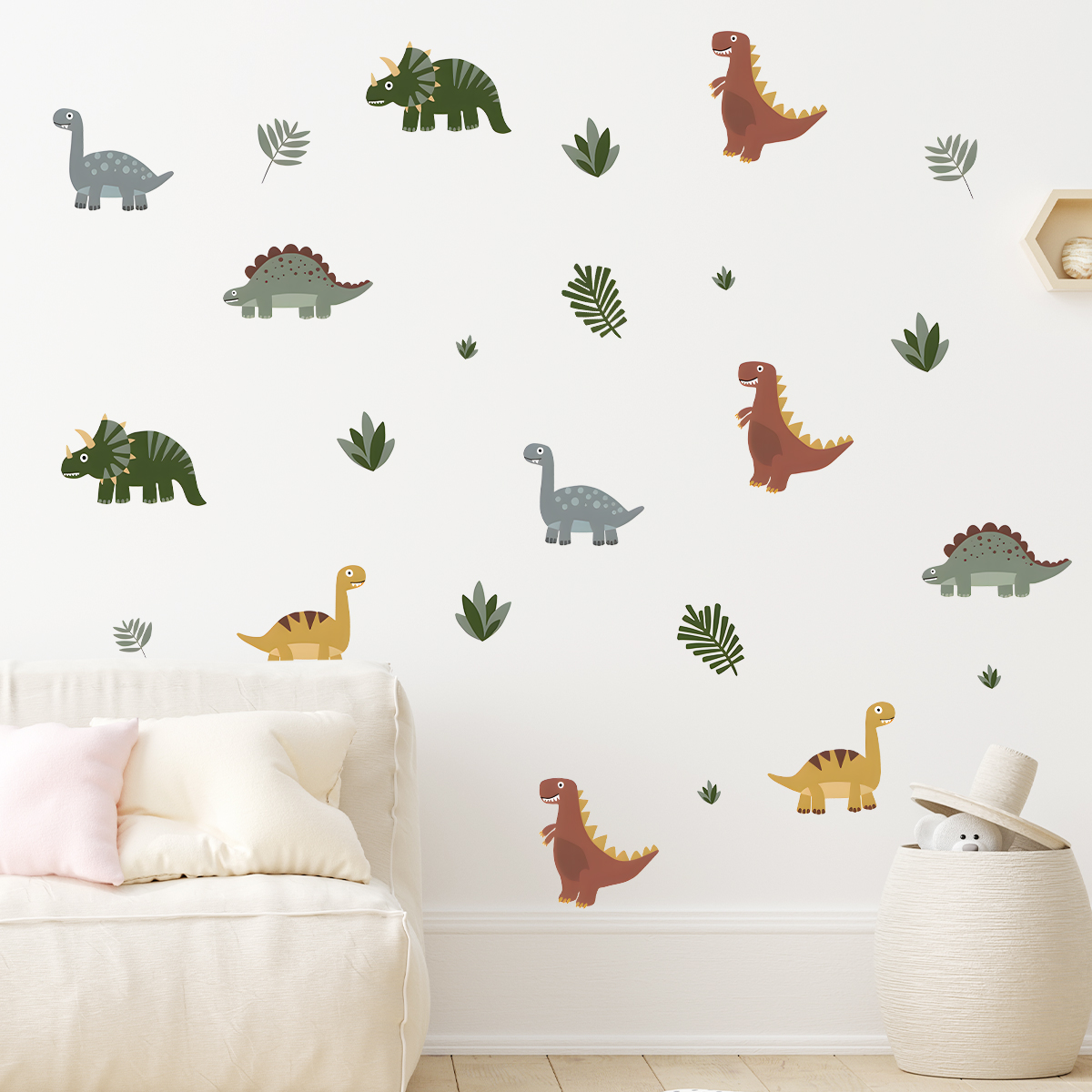 Cartoon Cute Dinosaur Leaf Ani - огляд і ціна Baby Nursery Wall Stickers