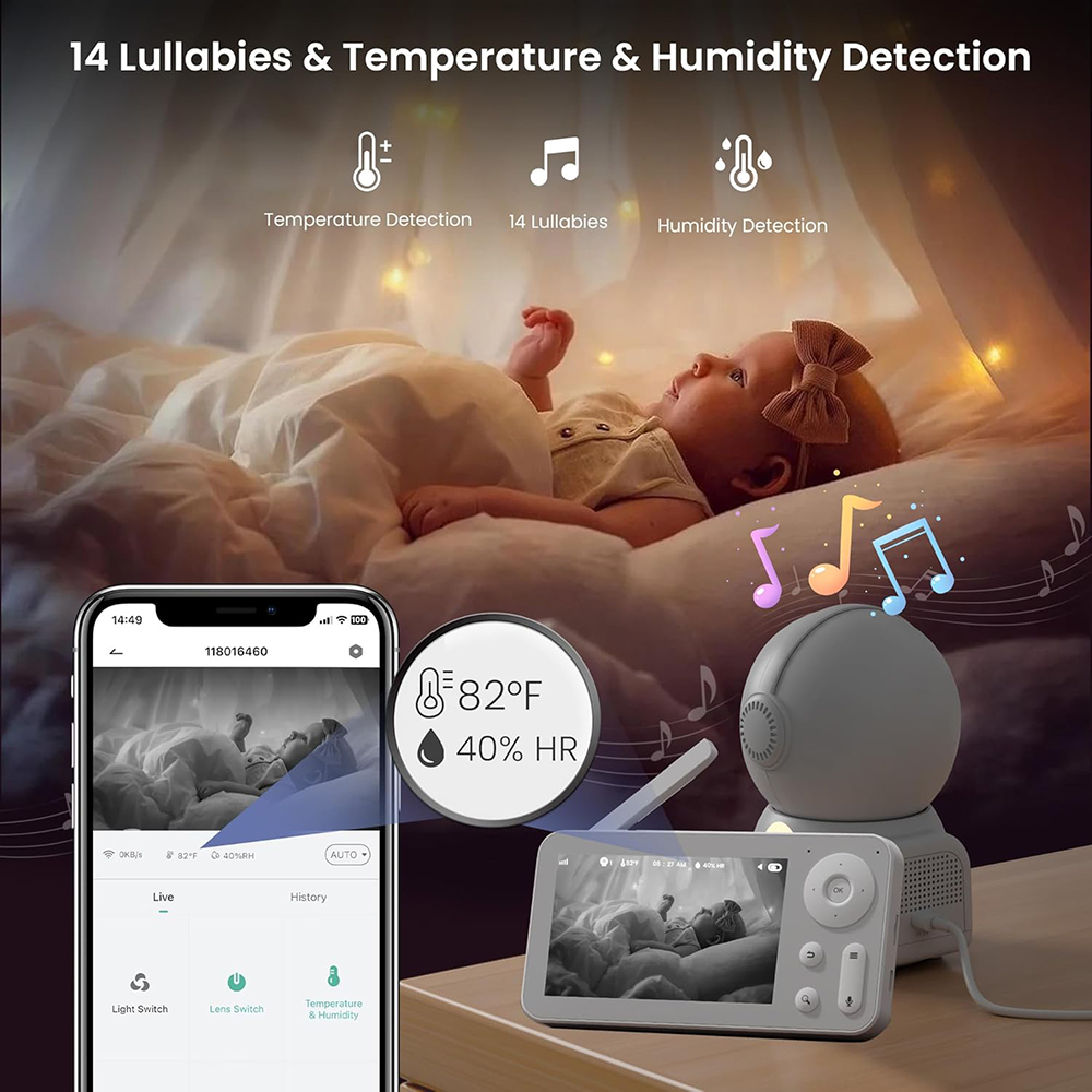 2K Baby Monitor with 2 Cameras - огляд і ціна Baby Monitor Split Screen