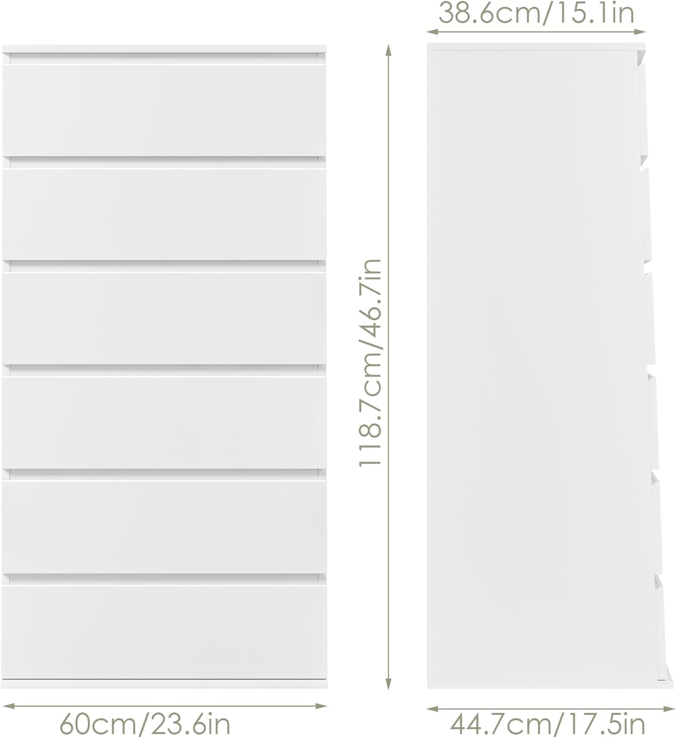 Modern Tall White Wooden Dress - огляд і ціна Drawer Dresser White