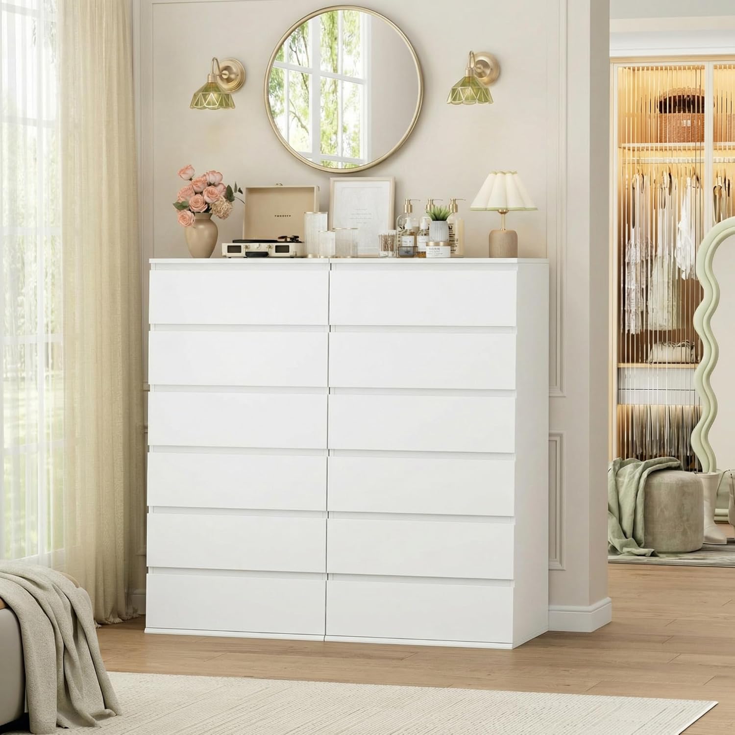 Modern Tall White Wooden Dress - огляд і ціна Drawer Dresser White