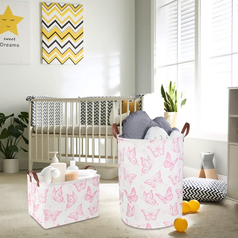 Pink Laundry Basket,Waterproof - огляд і ціна Baby Nursery Laundry Basket
