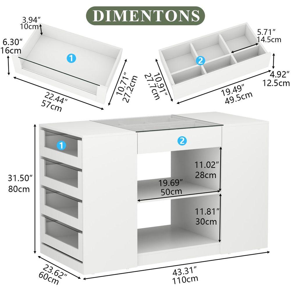 Closet Island with Drawers, Ar - огляд і ціна Drawer Dresser White