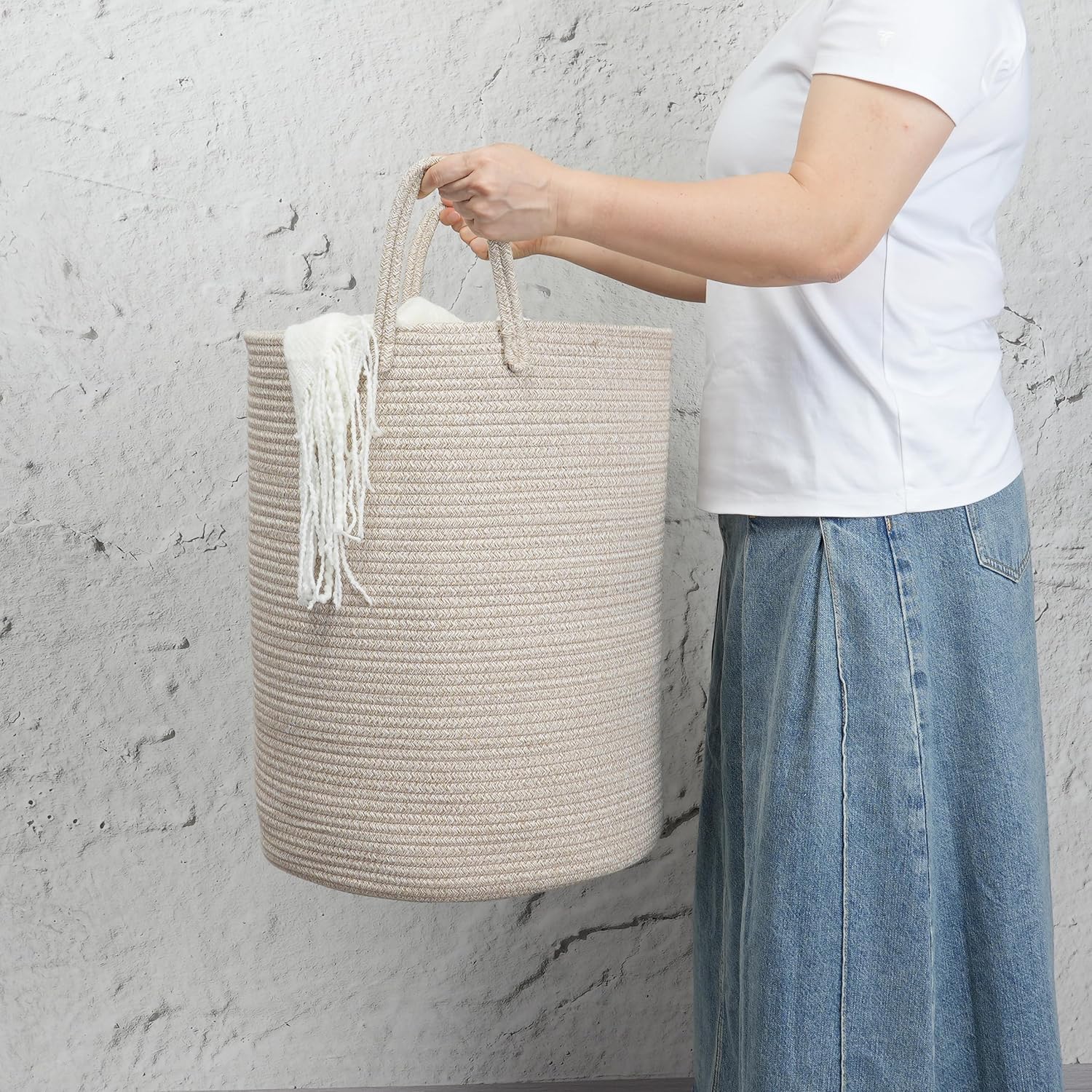 Woven Cotton Rope Laundry bask - огляд і ціна Baby Nursery Laundry Basket