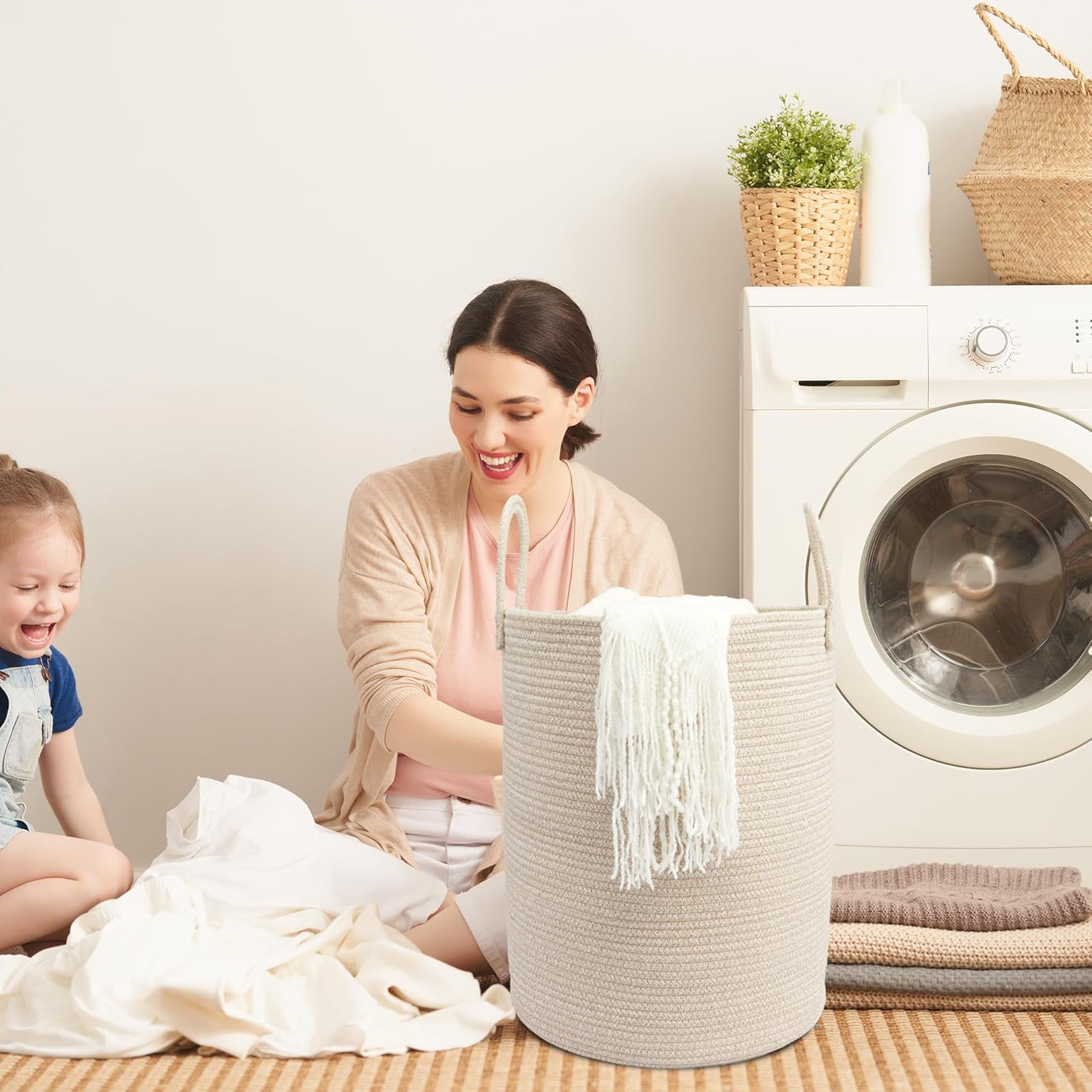 Woven Cotton Rope Laundry bask - огляд і ціна Baby Nursery Laundry Basket
