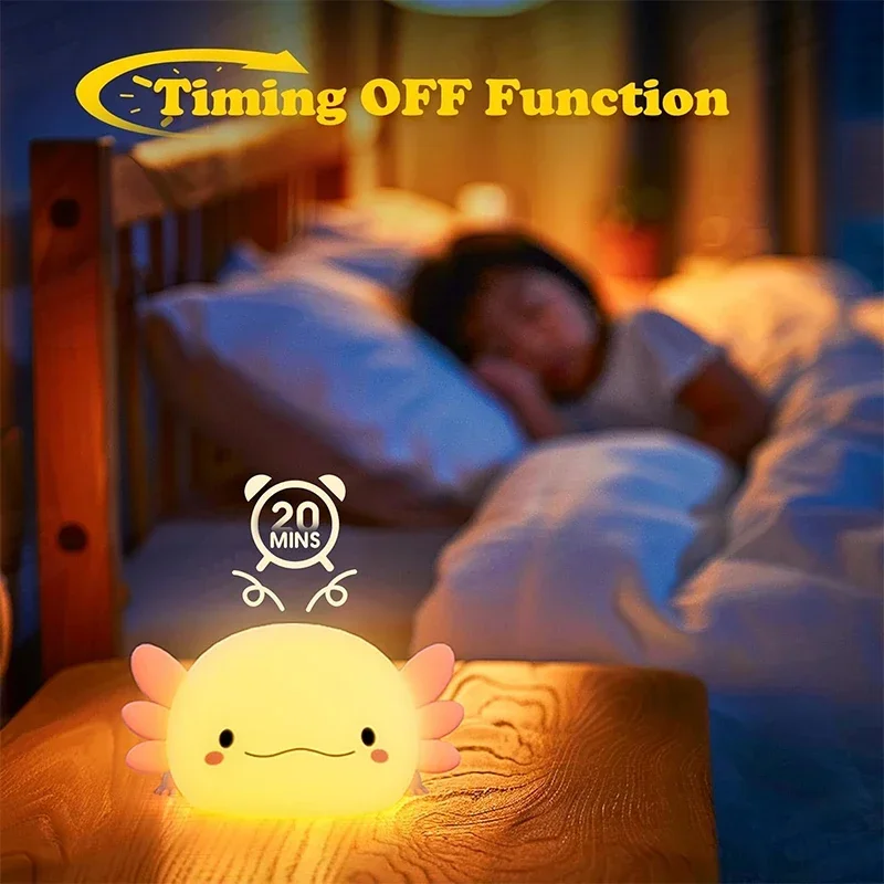 Cute Axolotl Night Light Silic - огляд і ціна Baby Nursery Table Lamp